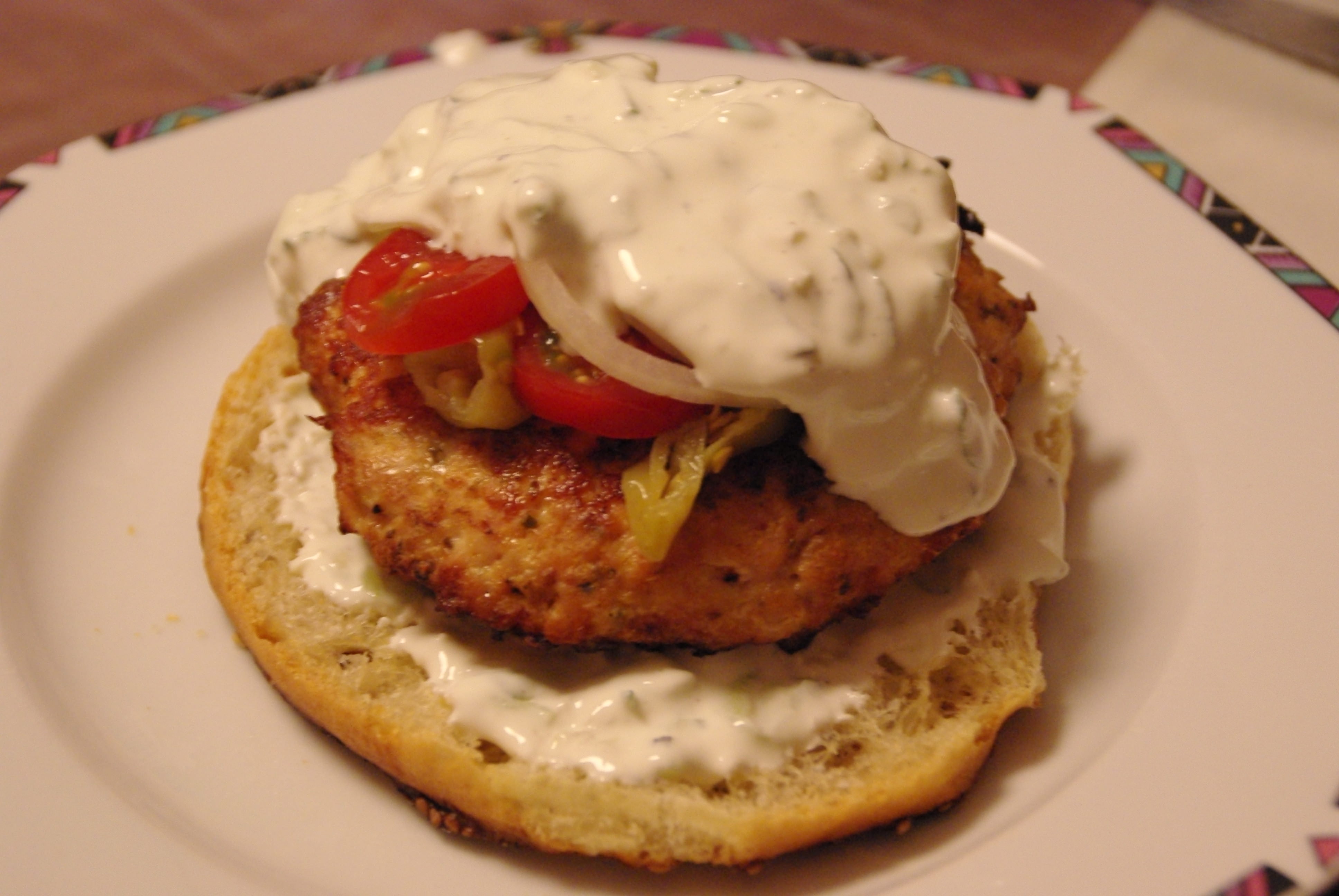 Putenburger mit Feta gefüllt, griechischer Art